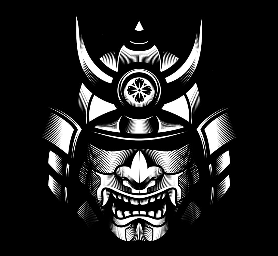 Shogun Samurai head illustration